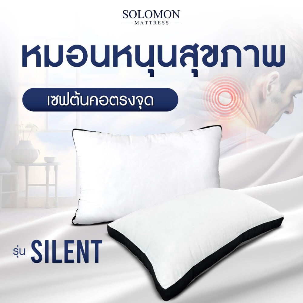 หมอนหนุนสุขภาพ SIZE L SOLOMON ใย 2,500 คุณภาพพรีเมียม รุ่น SILENT